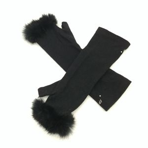 ✨3 for $30✨Black Fingerless Fur Trimmed Gloves